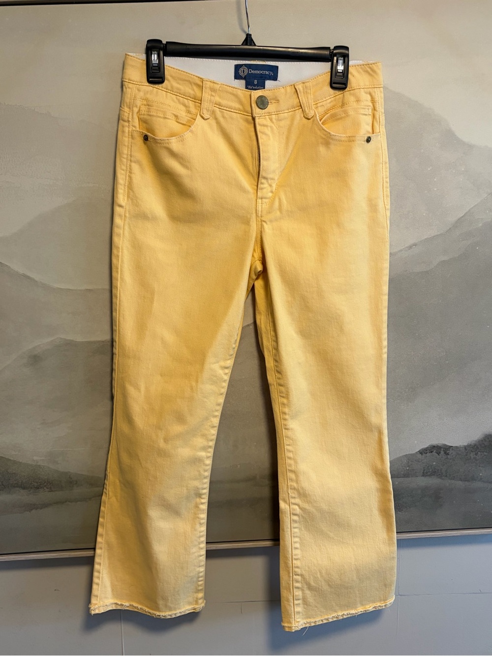 Democracy Women's Light Yellow Flare Jeans
